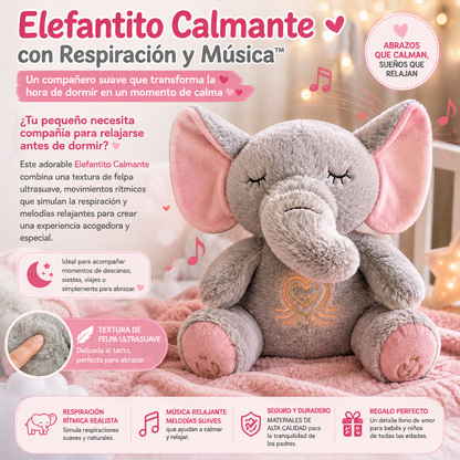 🌙🧸 Un Amiguito que Respira, Canta y Acompaña - Peluche Elefante Con Movimiento De Respiracion 🐘💤