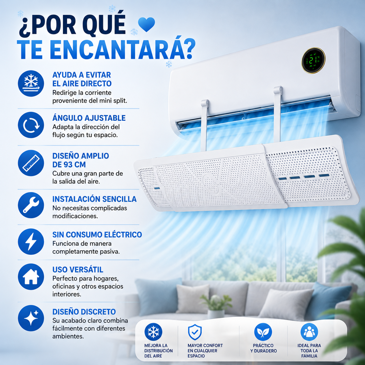 ❄️✨ El Accesorio que Transformará la Forma de Usar tu Aire Acondicionado - DEFLECTOR DE AIRE ACONDICIONADO Drops 🏠❄️