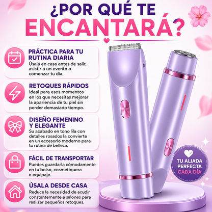 🌸 TU NUEVA ALIADA 2 EN 1 PARA UNA PIEL SIEMPRE IMPECABLE - Depiladora Doble 💜