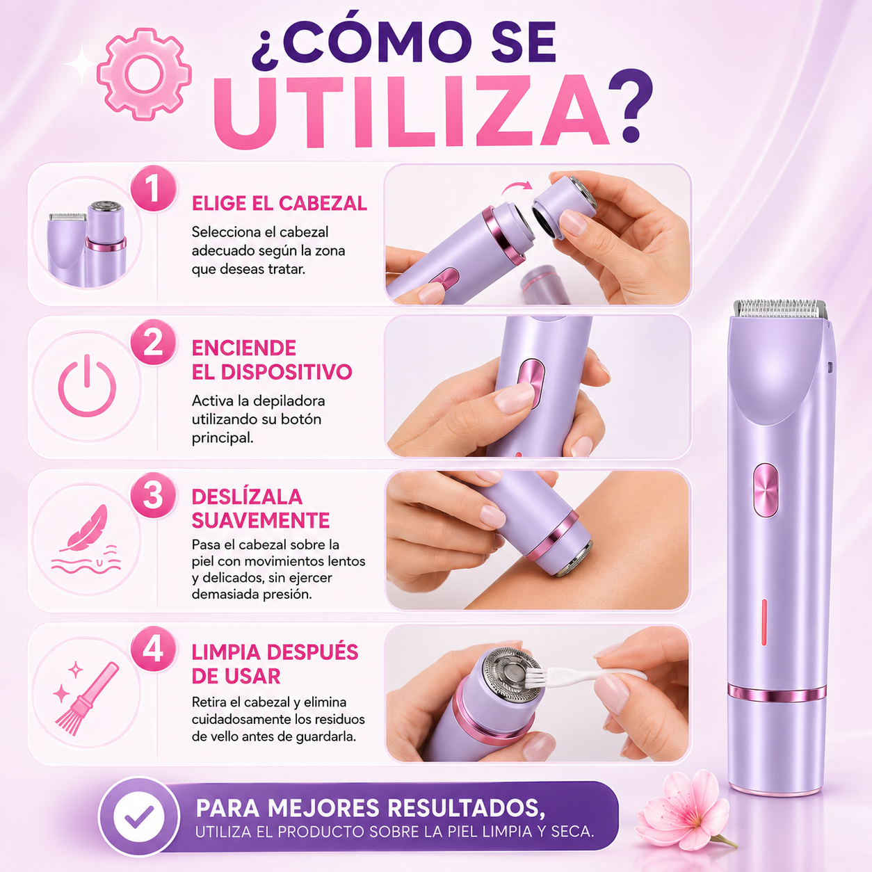 🌸 TU NUEVA ALIADA 2 EN 1 PARA UNA PIEL SIEMPRE IMPECABLE - Depiladora Doble 💜