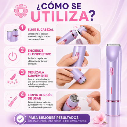 🌸 TU NUEVA ALIADA 2 EN 1 PARA UNA PIEL SIEMPRE IMPECABLE - Depiladora Doble 💜