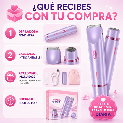 🌸 TU NUEVA ALIADA 2 EN 1 PARA UNA PIEL SIEMPRE IMPECABLE - Depiladora Doble 💜