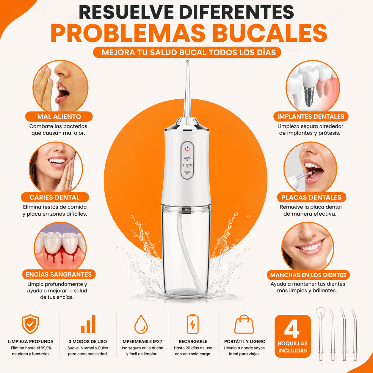 Irrigador oral+ kit boquillas gratis 🦷