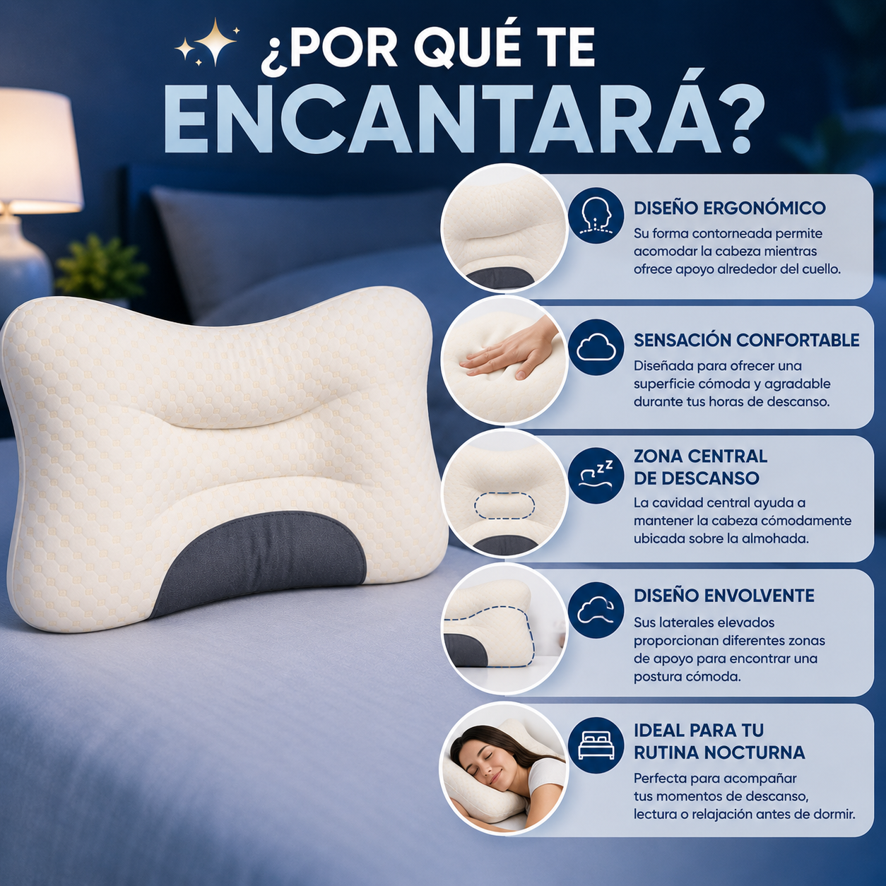 😴 Almohada Ergonómica Cervical™ – El Confort que Tu Descanso Estaba Esperando