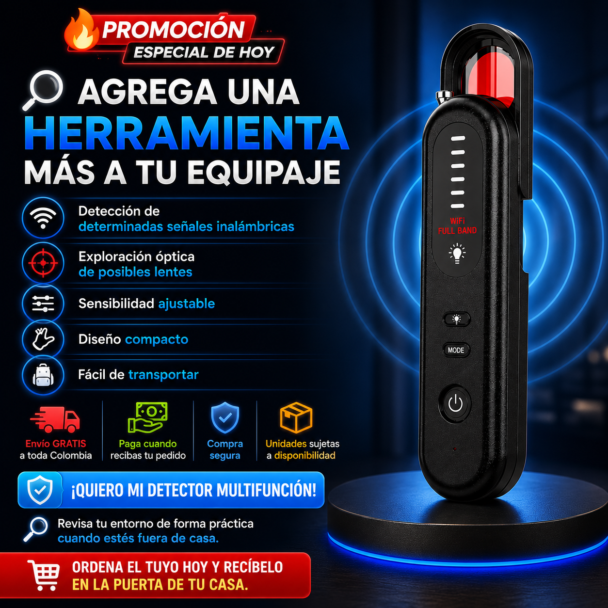 🛡️ Detector Multifunción de Señales y Cámaras – Más Control y Tranquilidad Dondequiera que Vayas