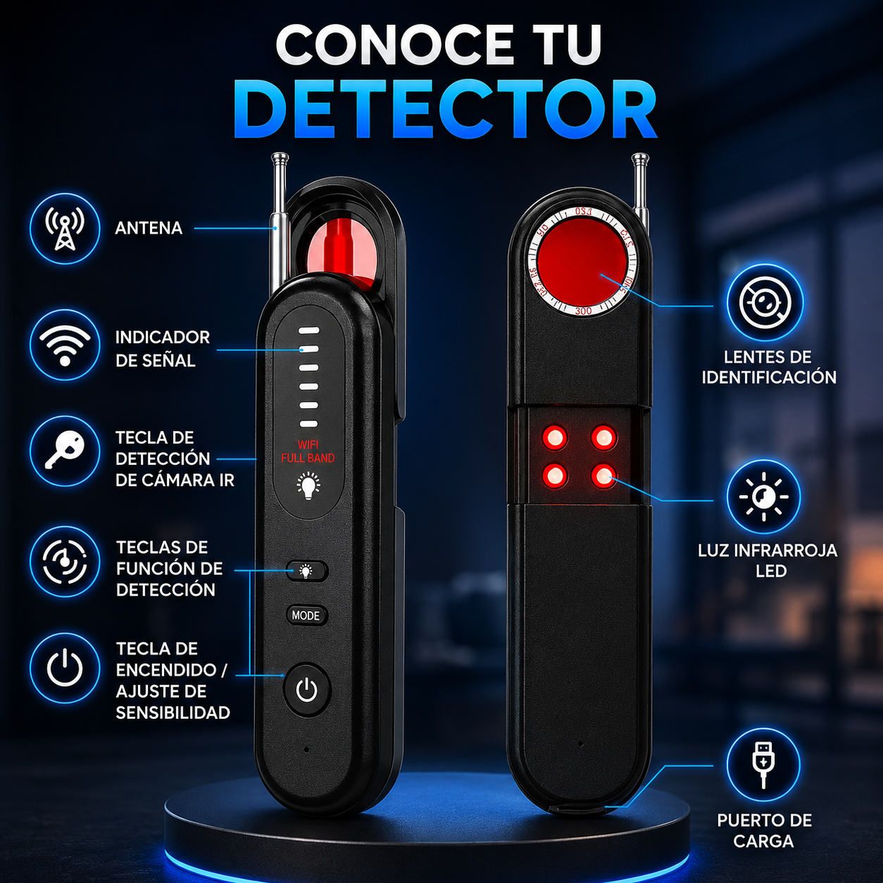 🛡️ Detector Multifunción de Señales y Cámaras – Más Control y Tranquilidad Dondequiera que Vayas