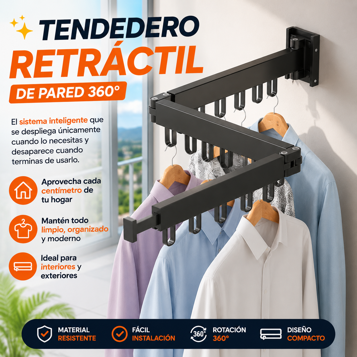 TENDEDERO DE BRAZO 360°