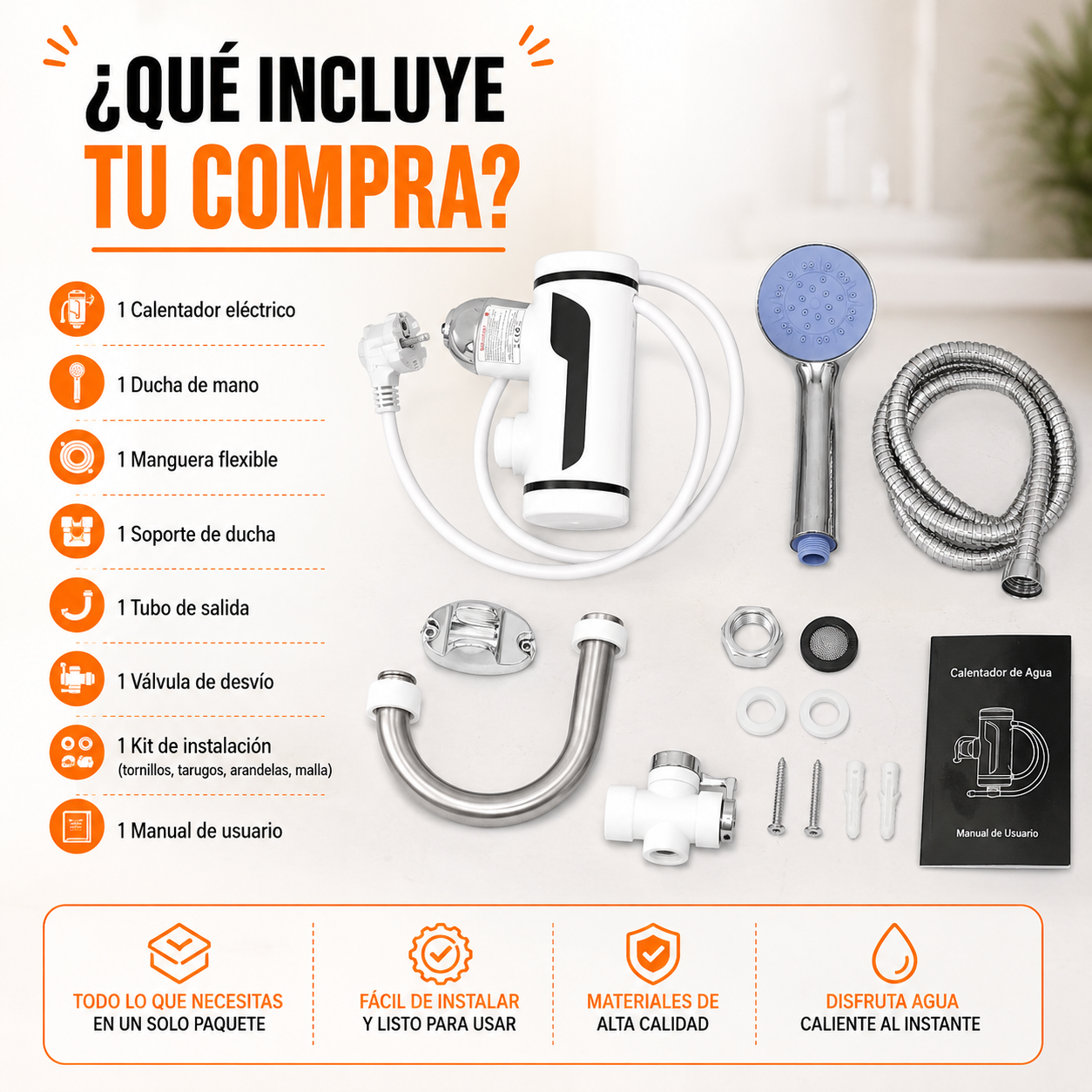 Grifo y Ducha Calentadora de Agua 🚿