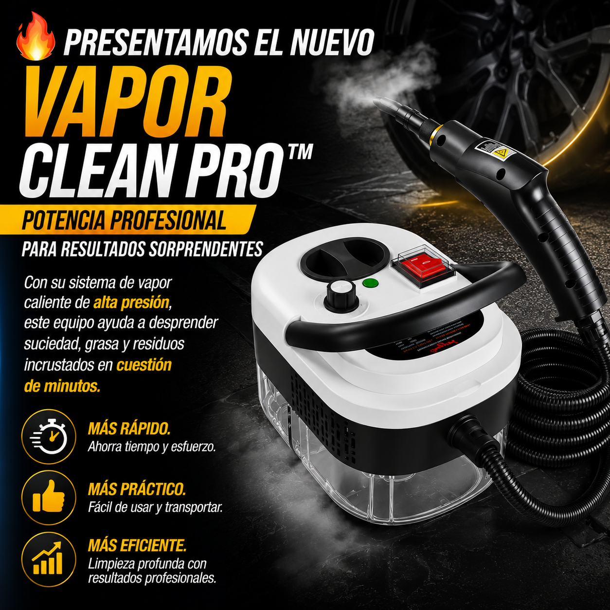 Limpiador a vapor presurizado alta temp