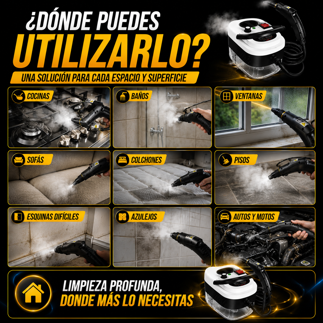 Limpiador a vapor presurizado alta temp