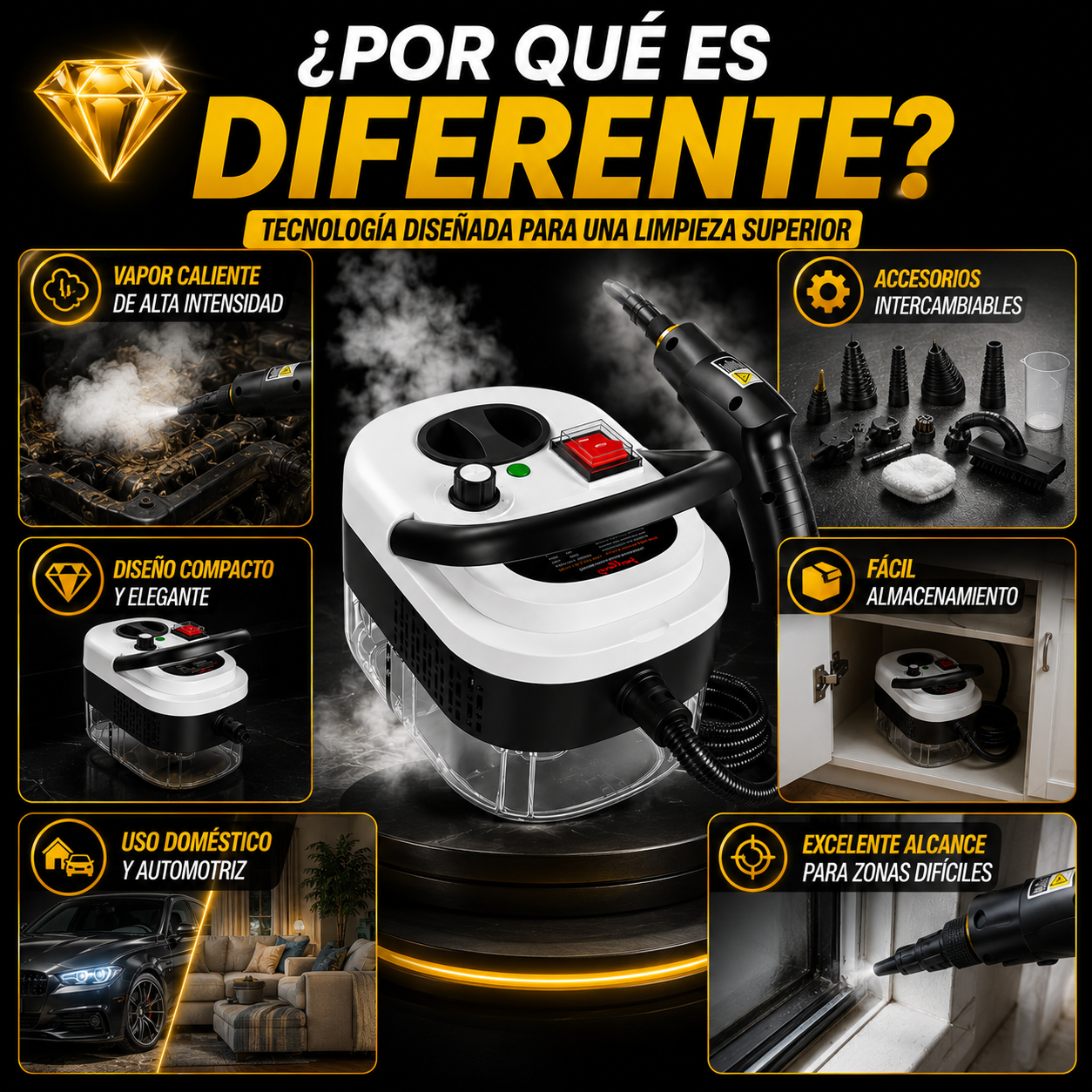 Limpiador a vapor presurizado alta temp