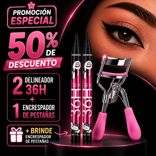 💄✨ MIRADA DE IMPACTO 36H — DEFINE, INTENSIFICA Y CONQUISTA 🖤✨ - 2 Delineadores 36H + 1 Encrespador🖤👁️