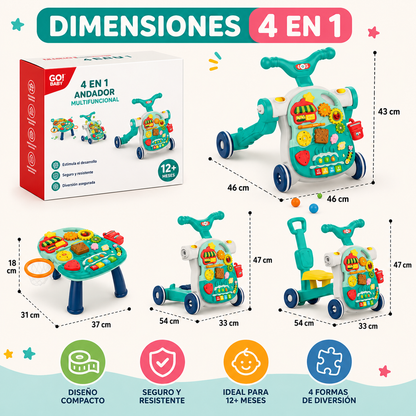 👶 CAMINADOR DE BEBÉ 4 EN 1 / ¡Diversión, aprendizaje y primeros pasos