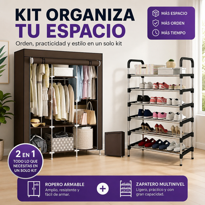 💎 Closet Organizador + Zapatero 6 Niveles | Todo en Su Lugar 🏠