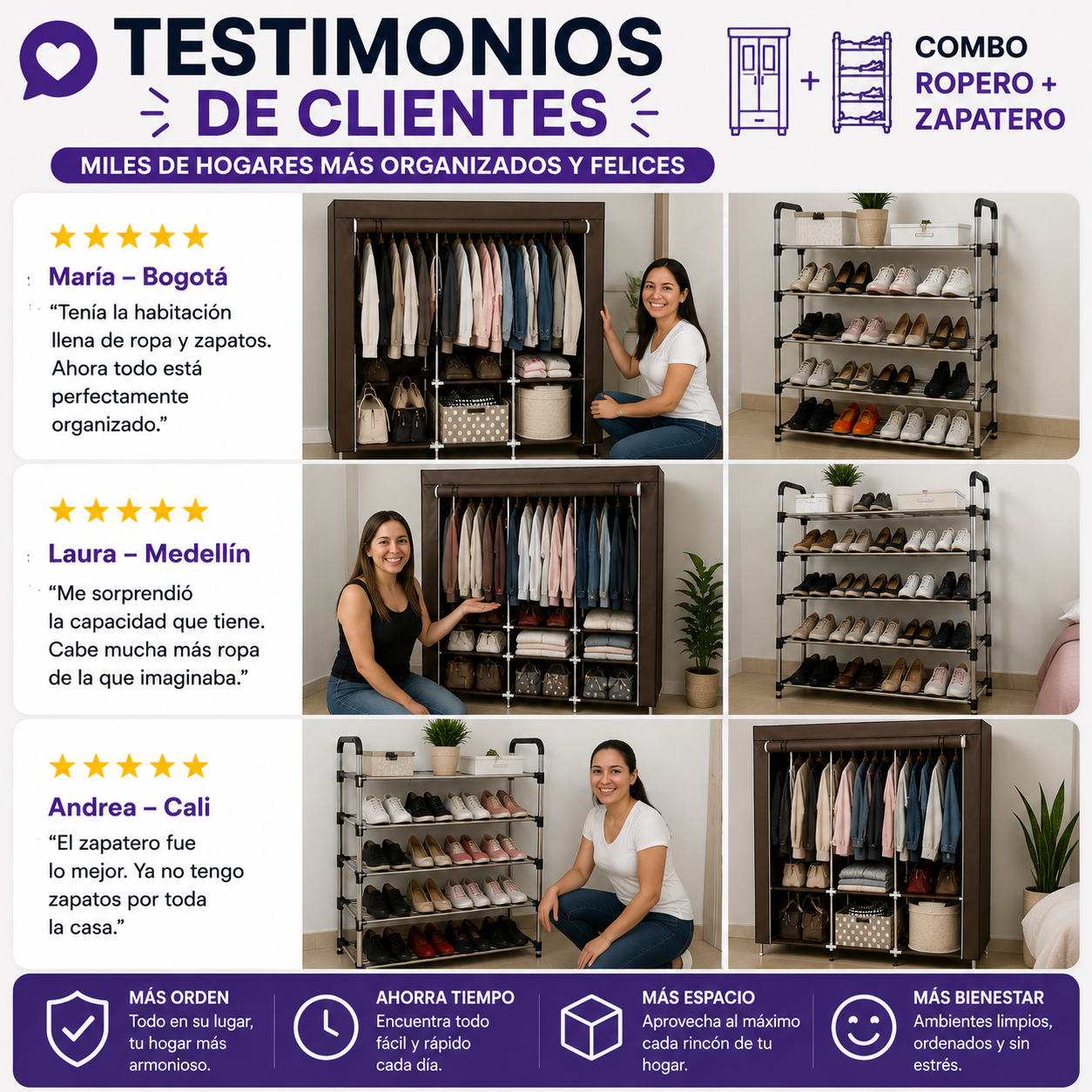 💎 Closet Organizador + Zapatero 6 Niveles | Todo en Su Lugar 🏠