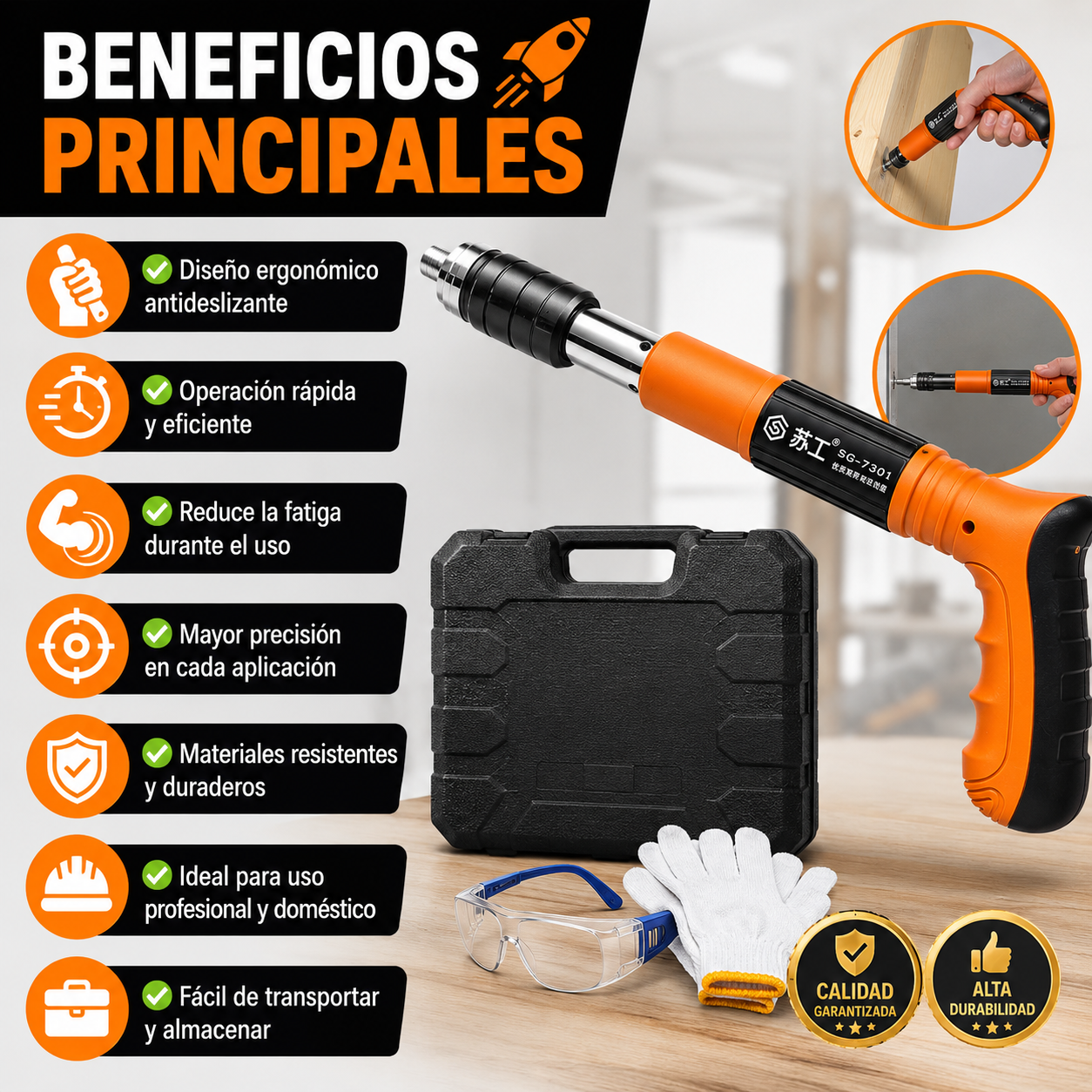 PISTOLA DE CLAVOS SIN REMACHES 🔥