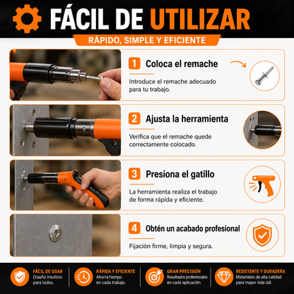 PISTOLA DE CLAVOS SIN REMACHES 🔥