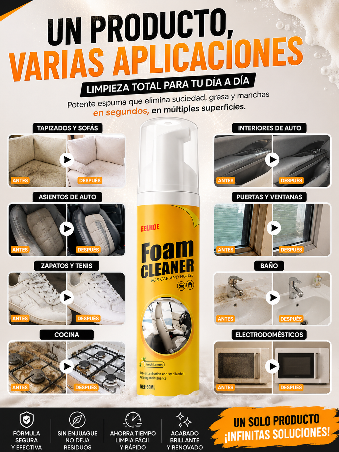 Compra 1 y llevate 2 😍 Espuma Limpiadora Multiuso